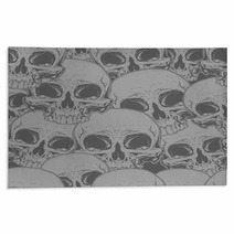 Seamless Horror Grey Skull Tattoo Pattern Rugs 119338160