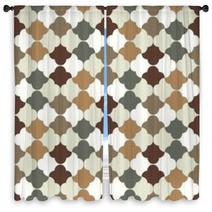 Seamless Islamic Tiles Pattern Window Curtains 59773557