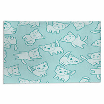Seamless Kawaii Cartoon Pattern With Cute Cats Rugs 68052125