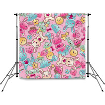 Seamless Kawaii Child Pattern With Cute Doodles Backdrops 47848370