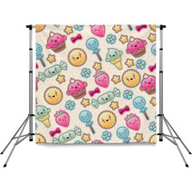 Seamless Kawaii Child Pattern With Cute Doodles Backdrops 47848392
