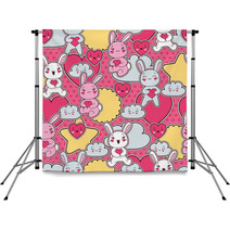 Seamless Kawaii Child Pattern With Cute Doodles Backdrops 47917758