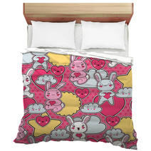 Seamless Kawaii Child Pattern With Cute Doodles Bedding 47917758
