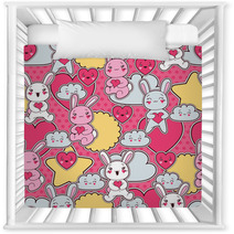 Seamless Kawaii Child Pattern With Cute Doodles Nursery Decor 47917758