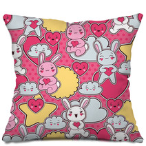 Seamless Kawaii Child Pattern With Cute Doodles Pillows 47917758