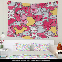 Seamless Kawaii Child Pattern With Cute Doodles Wall Art 47917758