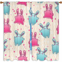 Seamless Kawaii Child Pattern With Cute Doodles Window Curtains 47848427