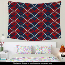 Seamless Knitted Pattern Wall Art 69908263