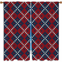 Seamless Knitted Pattern Window Curtains 69908263