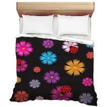 Seamless Ladybugs And Flowers. Bedding 67140499