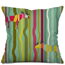 Seamless Moose In The Forest Pillows 56205430