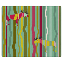 Seamless Moose In The Forest Rugs 56205430