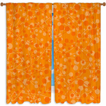Seamless Orange Branches Window Curtains 58190603