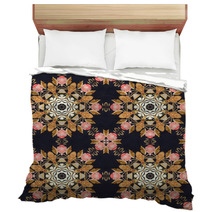 Seamless Ornament, Straw And Bark On Fabric Bedding 68021966