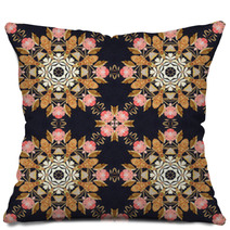 Seamless Ornament, Straw And Bark On Fabric Pillows 68021966