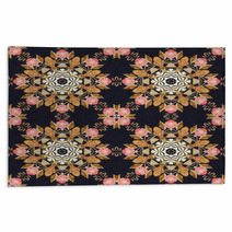 Seamless Ornament, Straw And Bark On Fabric Rugs 68021966