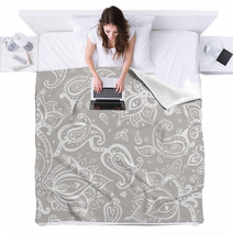 Seamless Paisley Background Blankets 58832587