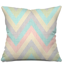 Seamless Pastel Multicolors Grunge Textured Chevron Pattern Pillows 60970460