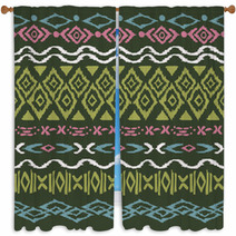 Seamless Pattern In Aztec Style Window Curtains 54725481