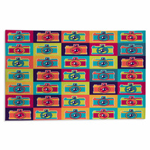 Seamless Pattern In Retro Style With Cameras. Rugs 54181563