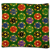 Seamless Pattern Of Casino Chips Blankets 52105617
