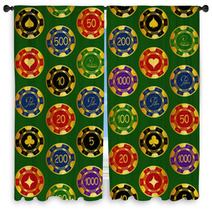Seamless Pattern Of Casino Chips Window Curtains 52105617