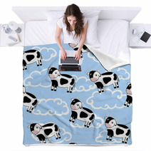 Seamless Pattern Of Cows Blankets 63357204