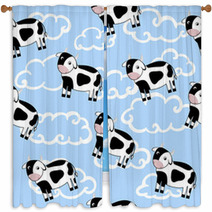 Seamless Pattern Of Cows Window Curtains 63357204