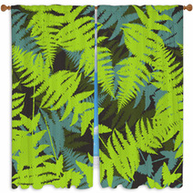 Seamless Pattern Of Fern Leaves. Vector Illustration Window Curtains 69645747