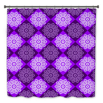 Seamless Pattern Of Purple And Pink Rhombuses Bath Decor 71090170