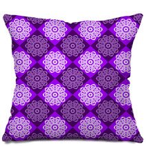 Seamless Pattern Of Purple And Pink Rhombuses Pillows 71090170