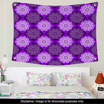 Seamless Pattern Of Purple And Pink Rhombuses Wall Art 71090170