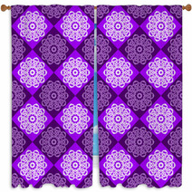 Seamless Pattern Of Purple And Pink Rhombuses Window Curtains 71090170