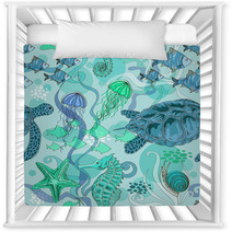 Seamless Pattern Of Sea Animals Nursery Decor 66922809