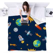 Seamless Pattern Of Solar System, Planets And Celestial Bodies. Blankets 71542684