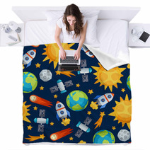 Seamless Pattern Of Solar System, Planets And Celestial Bodies. Blankets 71542688