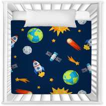 Seamless Pattern Of Solar System, Planets And Celestial Bodies. Nursery Decor 71542684