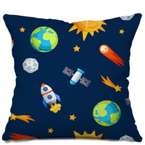 Seamless Pattern Of Solar System, Planets And Celestial Bodies. Pillows 71542684