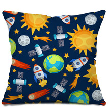 Seamless Pattern Of Solar System, Planets And Celestial Bodies. Pillows 71542688