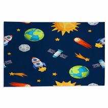 Seamless Pattern Of Solar System, Planets And Celestial Bodies. Rugs 71542684
