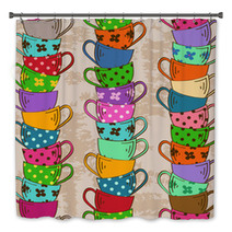 Seamless Pattern Of Tea Cups Bath Decor 59738098