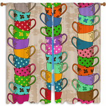 Seamless Pattern Of Tea Cups Window Curtains 59738098