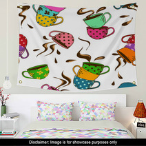 Seamless Pattern Of Teacups Wall Art 60180365