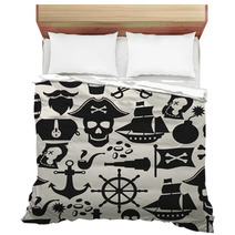 Seamless Pattern On Pirate Theme With Objects And Elements Bedding 80314247