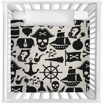 Seamless Pattern On Pirate Theme With Objects And Elements Nursery Decor 80314247