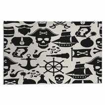 Seamless Pattern On Pirate Theme With Objects And Elements Rugs 80314247