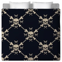 Seamless Pattern Pirate Skulls Bedding 160513286