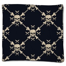 Seamless Pattern Pirate Skulls Blankets 160513286
