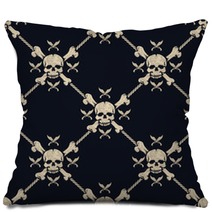 Seamless Pattern Pirate Skulls Pillows 160513286