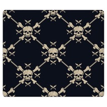 Seamless Pattern Pirate Skulls Rugs 160513286